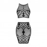 sexy K101 top et jupe - Noire