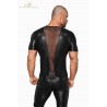 sexy T-shirt wetlook et filet H056