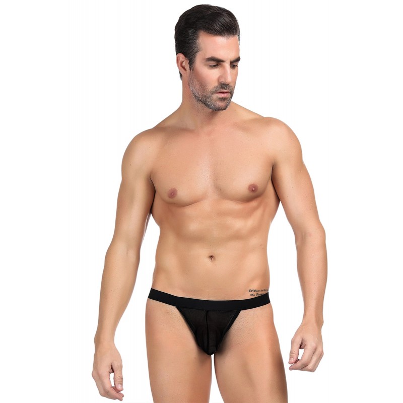 sexy String homme noir résille