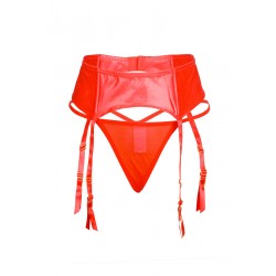 sexy Porte-jarretelles wetlook avec string rouge