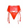 sexy Porte-jarretelles wetlook avec string rouge