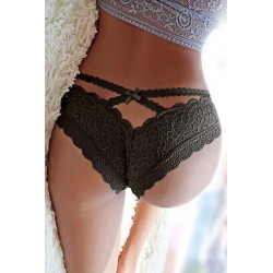 sexy Tanga noir en dentelle fine