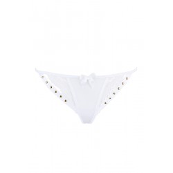 sexy String blanc à clous dorés V-9798 - Axami