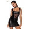 sexy Robe courte wetlook et tulle F257