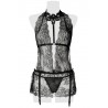 sexy Set érotique robe dentelle, harnais et string - Grey Velvet