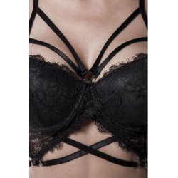 sexy Ensemble lingerie dentelle harnais 3 pièces - Grey Velvet