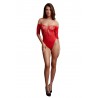 sexy Body fendu rouge résille et strass - Le Désir