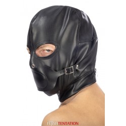 sexy Cagoule BDSM simili cuir avec baillon amovible - Fetish Tentation