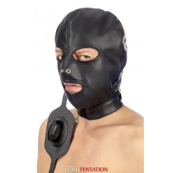 sexy Cagoule BDSM simili cuir avec baillon amovible - Fetish Tentation