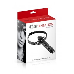 sexy Bâillon double gode black - Fetish Tentation