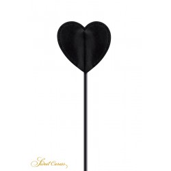 sexy Tapette coeur avec pompon noir - Sweet Caress