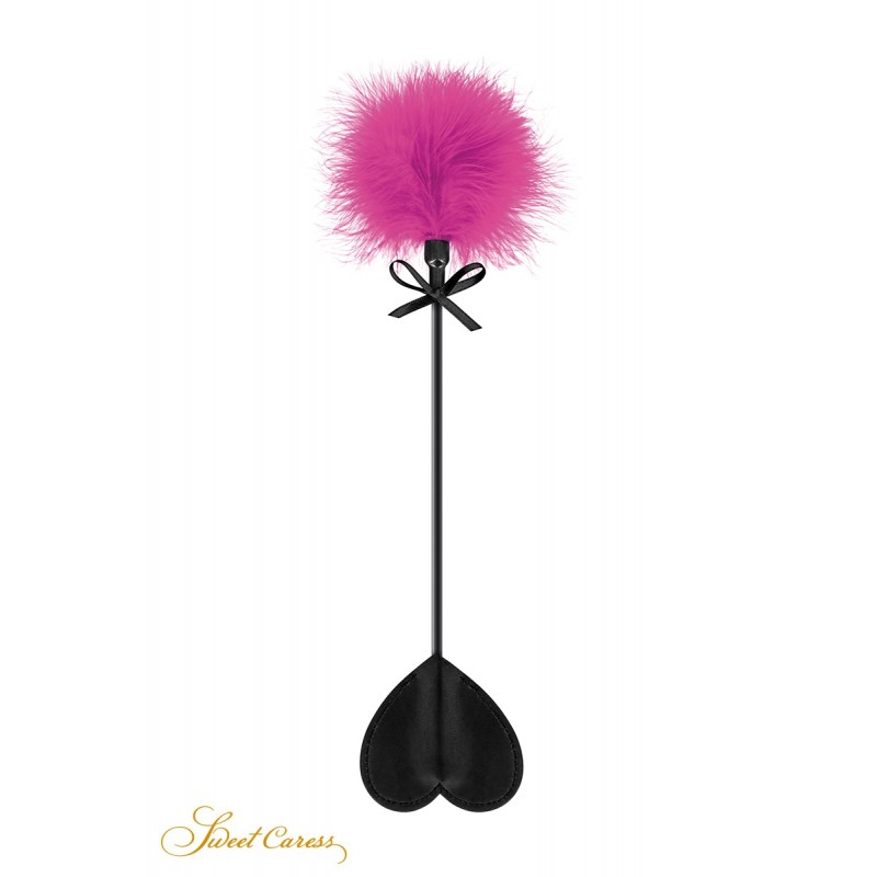 sexy Tapette coeur avec pompon fuchsia - Sweet Caress