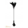 sexy Mini cravache main avec plumes noires - Sweet Caress