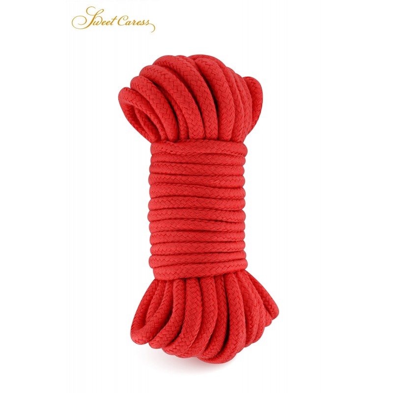 sexy Corde de bondage rouge 10m - Sweet Caress