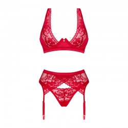 sexy Lacelove ensemble 3 pièces - Rouge