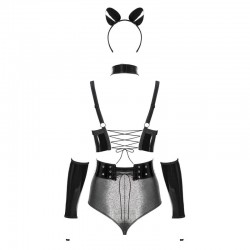 sexy Silveria Ensemble 6 pcs - Argent et Noir