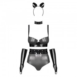 sexy Silveria Ensemble 6 pcs - Argent et Noir