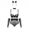 sexy Silveria Ensemble 6 pcs - Argent et Noir