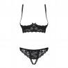 sexy Letica Ensemble ouvert 2 pcs  - Noir