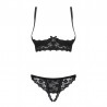 sexy Letica Ensemble ouvert 2 pcs  - Noir