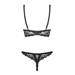 sexy Letica Ensemble ouvert 2 pcs  - Noir