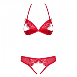 sexy 870-SEC-3 Ensemble ouvert 2 pcs - Rouge