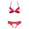 sexy 870-SEC-3 Ensemble ouvert 2 pcs - Rouge