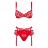 sexy Heartina Ensemble 3 pcs - Rouge