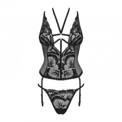 sexy Alessya Corset et string noir