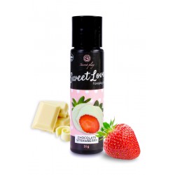 sexy Lubrifiant comestible fraise  chocolat blanc - 60ml
