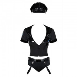 sexy Police set Costume 6 pièces - Noir