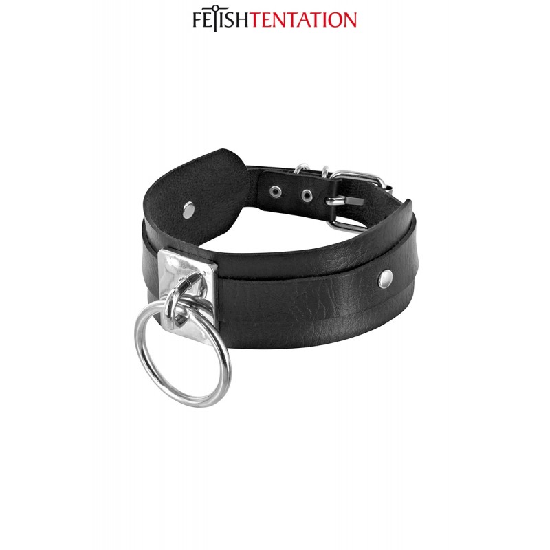 sexy Collier BDSM large avec anneau - Fetish Tentation