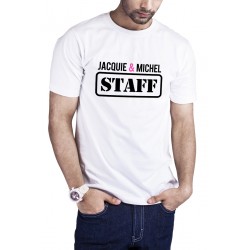 sexy T-shirt Jacquie et Michel Staff - blanc
