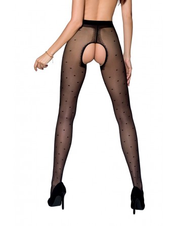 sexy Collants ouverts TI018 20 deniers - noir