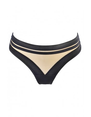 sexy String brésilien noir V-10495 - Axami