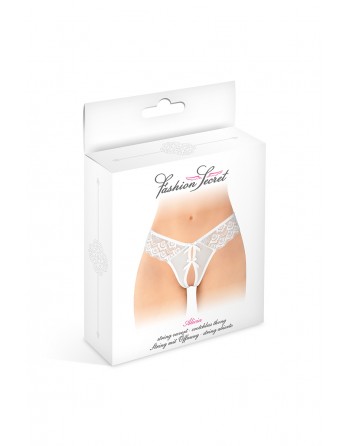 sexy String ouvert Alicia blanc - Fashion Secret