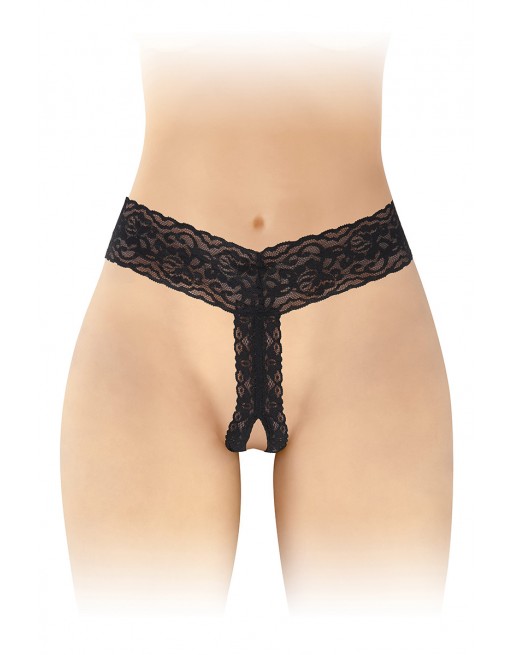 sexy String ouvert Anita noir - Fashion Secret