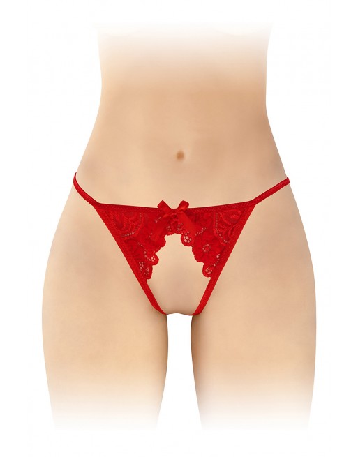 sexy String ficelle ouvert Sandra rouge - Fashion Secret