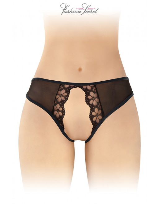 sexy Culotte noire ouverte Ambre - Fashion Secret