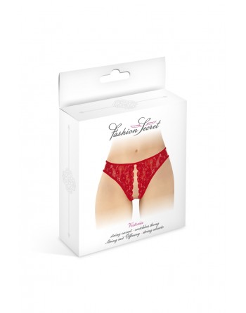 sexy String rouge ouvert Victoria - Fashion Secret