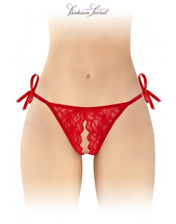 sexy String rouge ouvert à nouer Stella - Fashion Secret