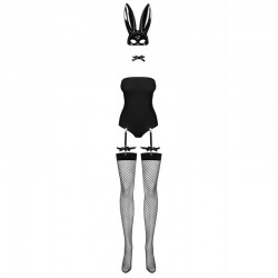 sexy Bunny Costume 4 pcs - Noir