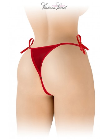 sexy String rouge ouvert à nouer Stella - Fashion Secret