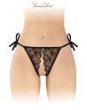 sexy String noir ouvert à nouer Stella - Fashion Secret