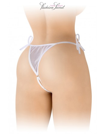 sexy String blanc ouvert à nouer Stella - Fashion Secret