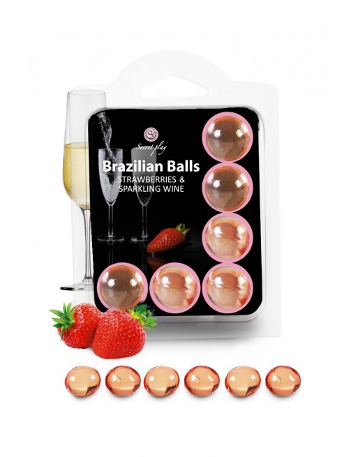 sexy 6 Brazilian Balls - fraise  champagne