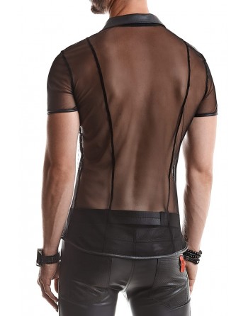 sexy Polo en maille noire transparente - Regnes