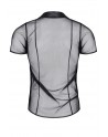 sexy Polo en maille noire transparente - Regnes