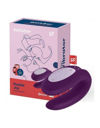 sexy Stimulateur connecté pour couple Satisfyer Double Joy - Violet