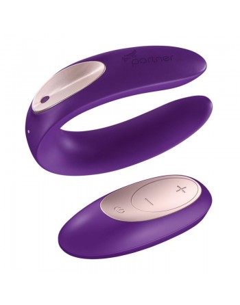 sexy Stimulateur pour couple Satisfyer Double Plus Remote - Violet